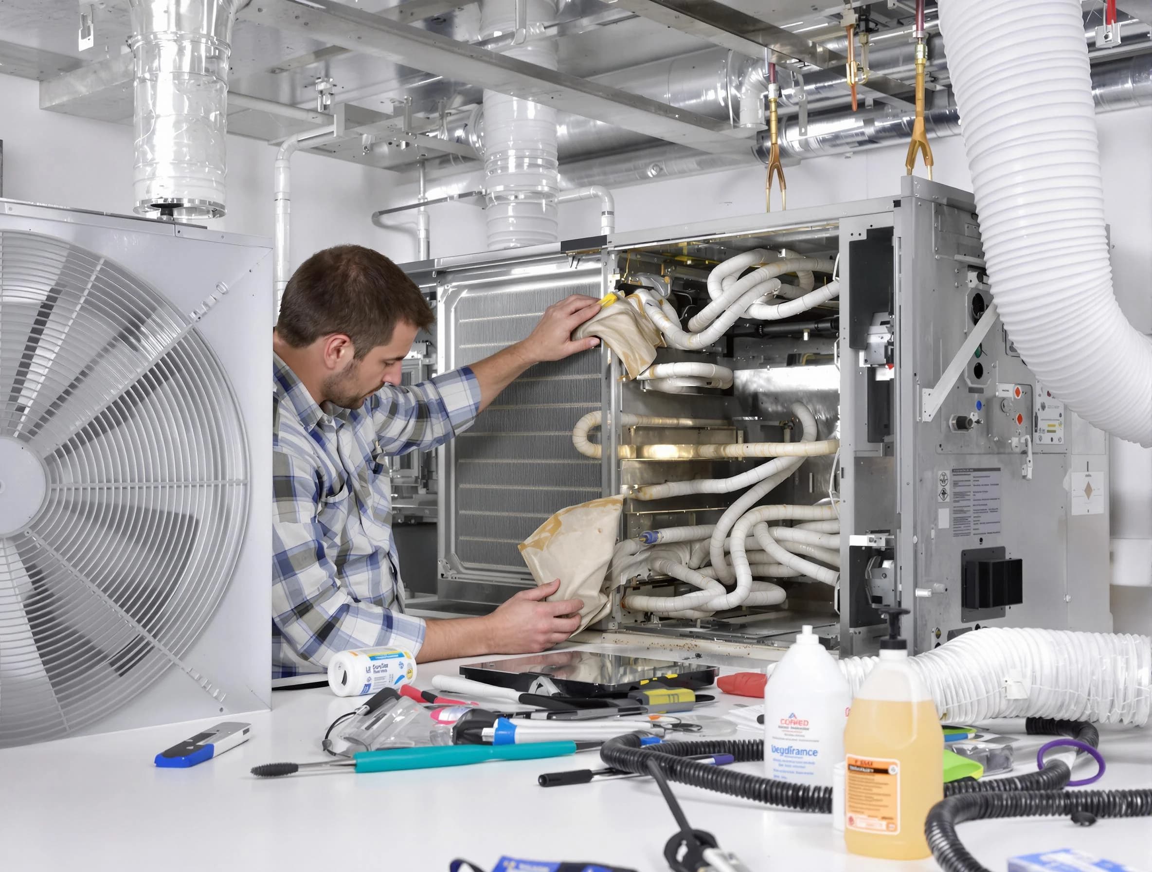 Oakmont Air Duct Cleaning specialist performing precision AC coil cleaning in Oakmont