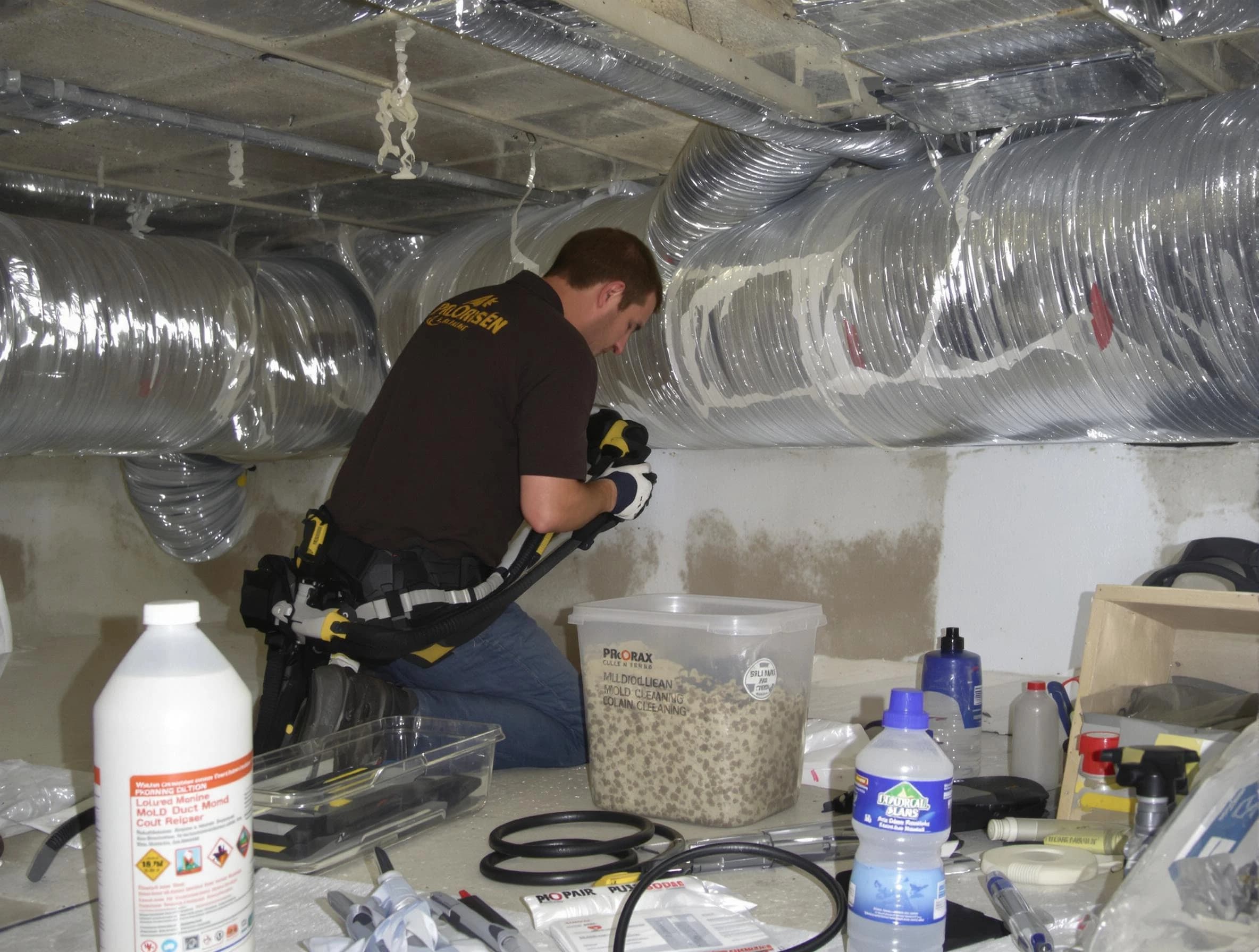 Oakmont Air Duct Cleaning specialist performing professional mold removal from air ducts in Oakmont
