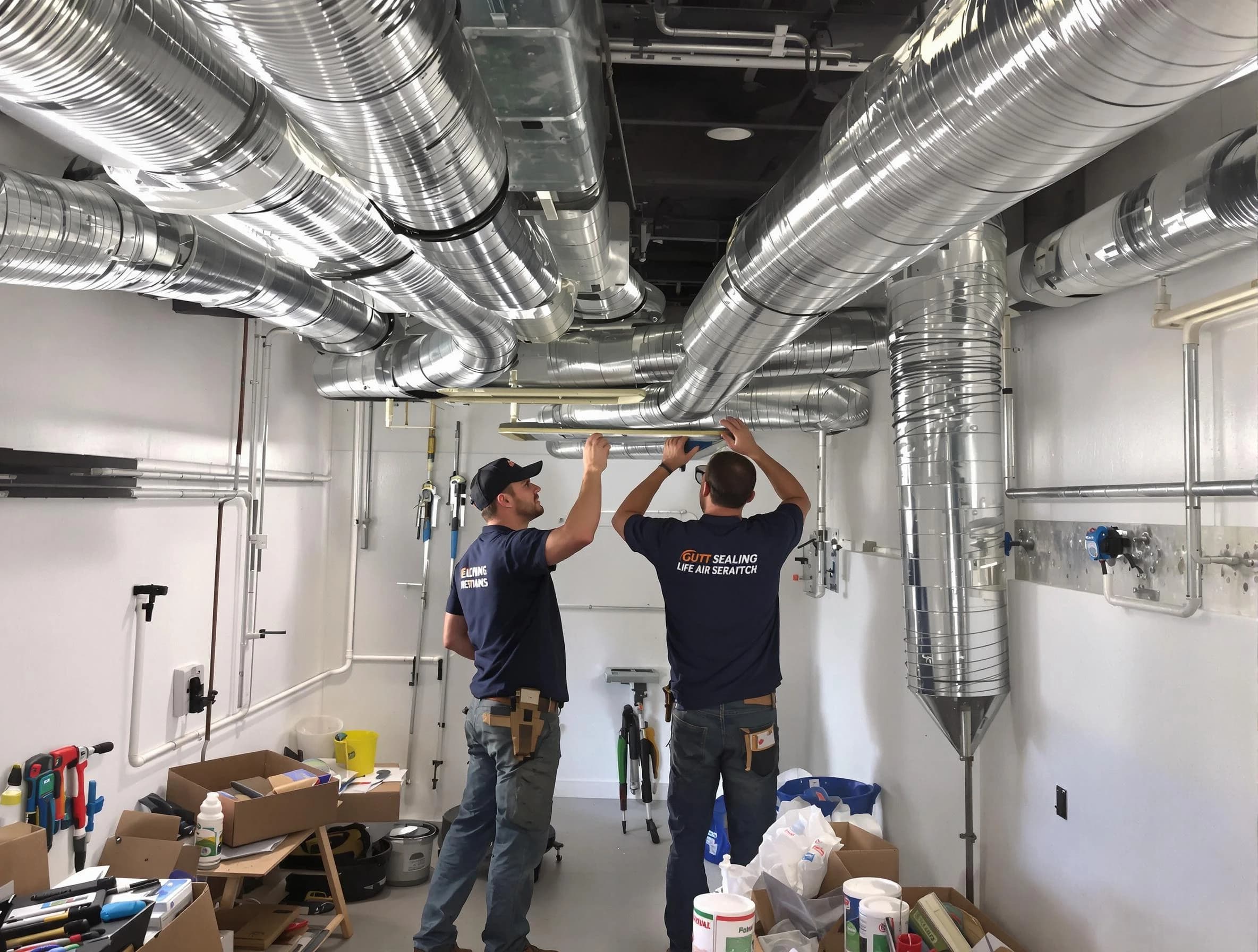 Oakmont Air Duct Cleaning technician applying professional duct sealing solutions in Oakmont