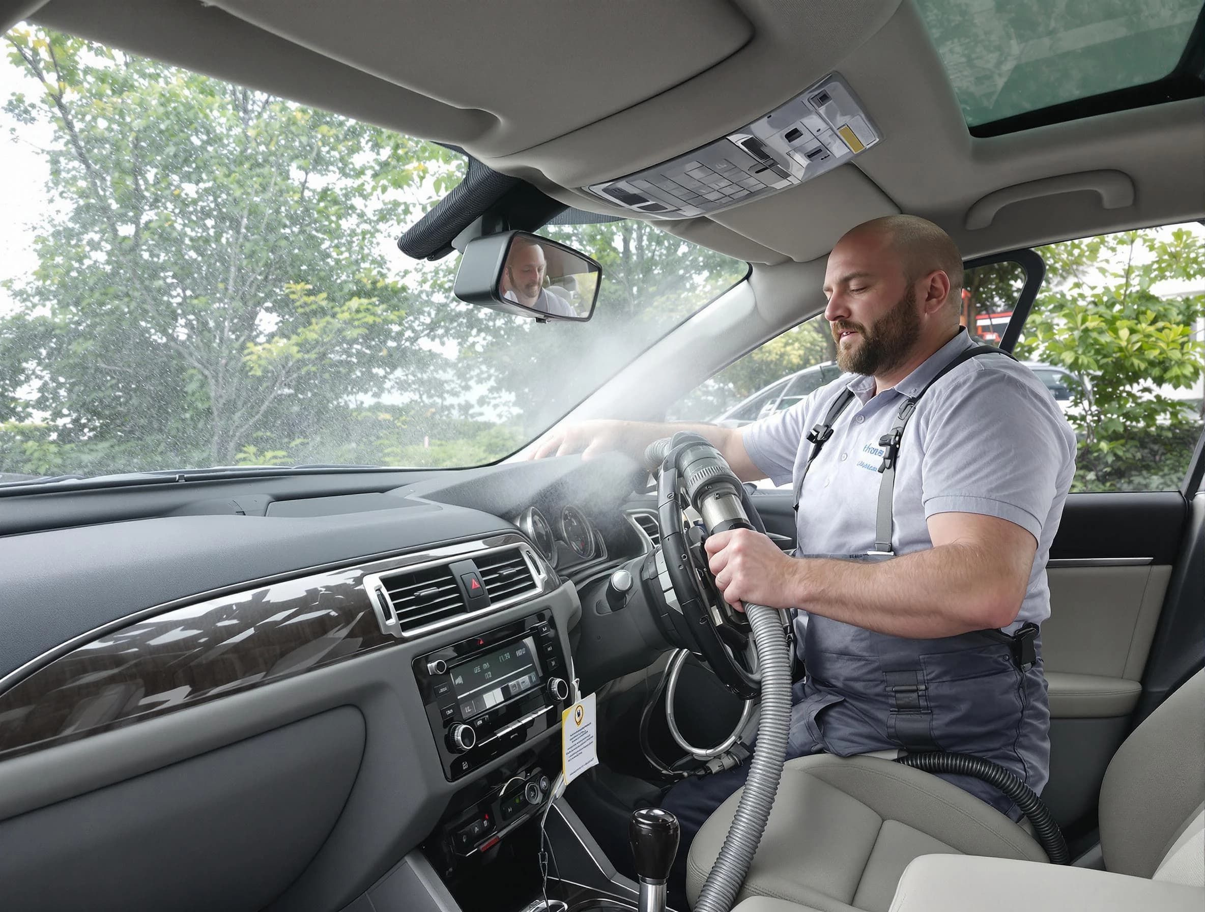 Oakmont Air Duct Cleaning specialist performing professional car duct cleaning in Oakmont