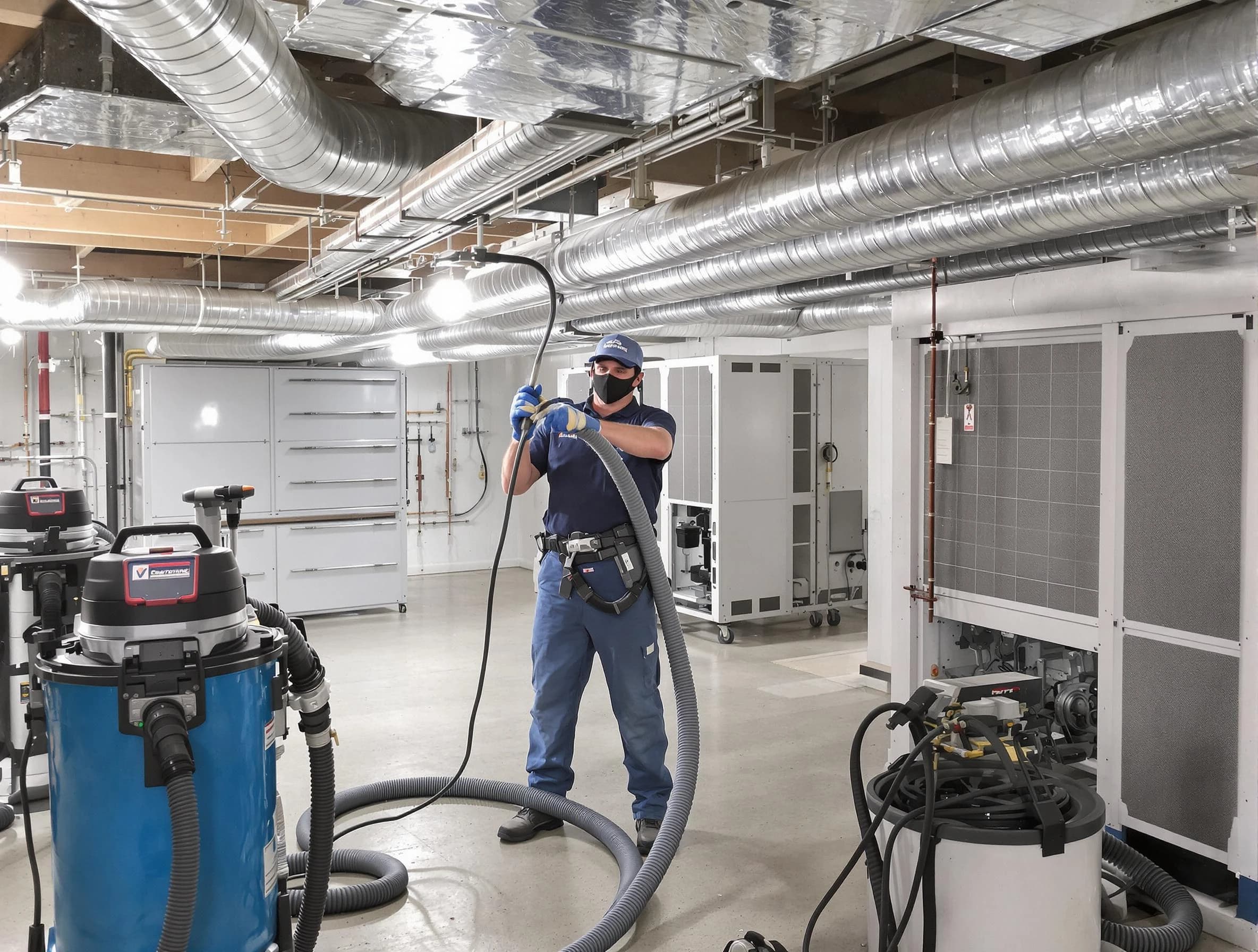 Oakmont Air Duct Cleaning specialist performing thorough central air duct cleaning for improved system efficiency in Oakmont