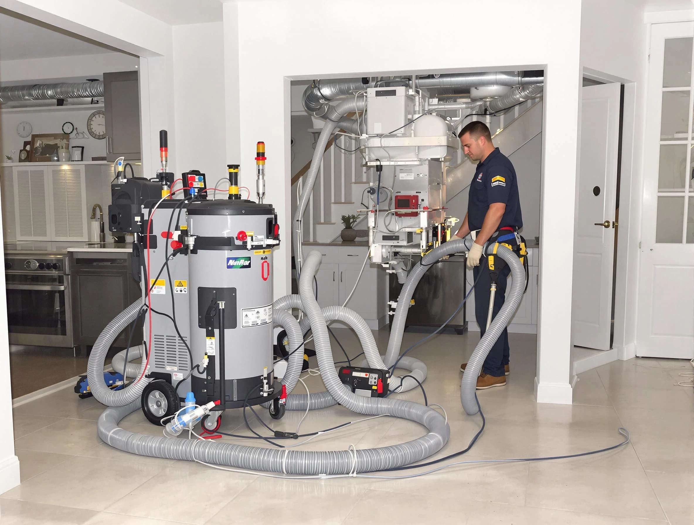 Oakmont Air Duct Cleaning technician operating negative pressure cleaning equipment for thorough duct maintenance in Oakmont