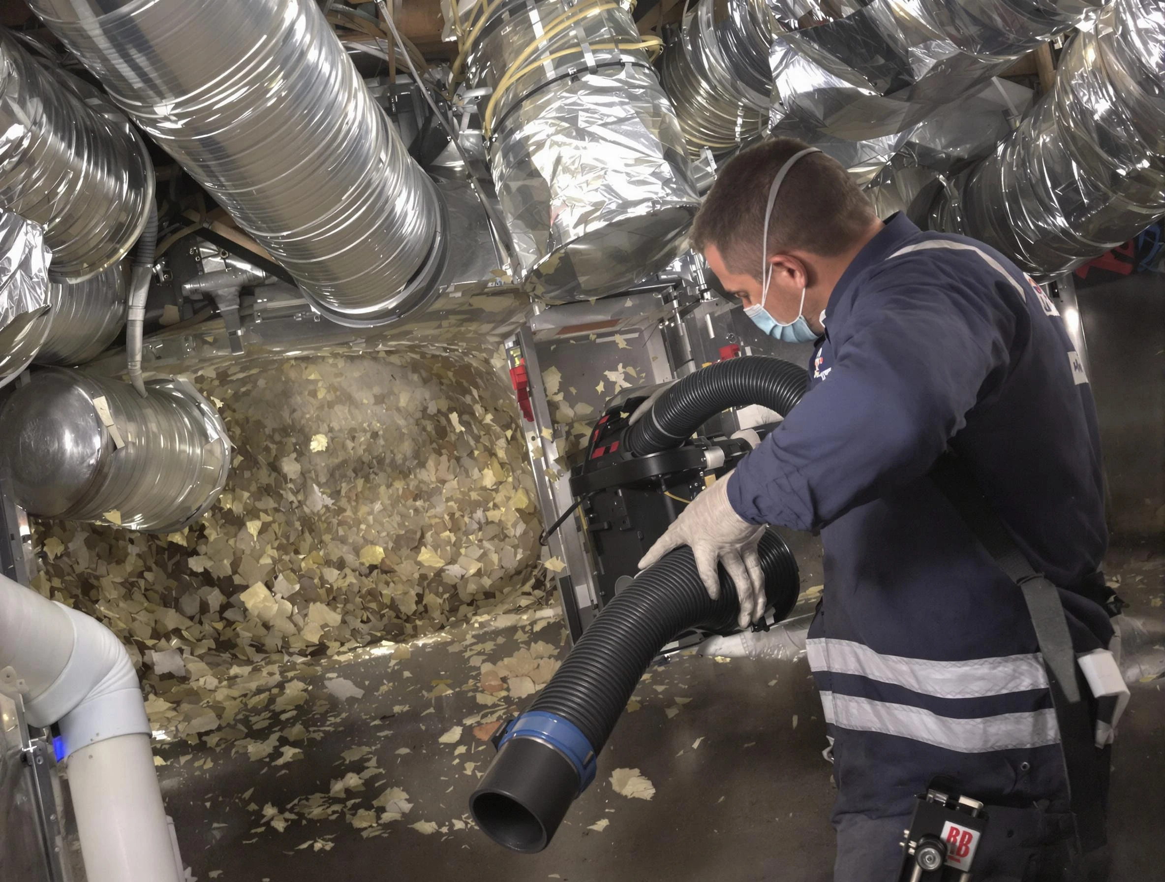 Oakmont Air Duct Cleaning specialist operating negative pressure cleaning equipment for thorough duct maintenance in Oakmont